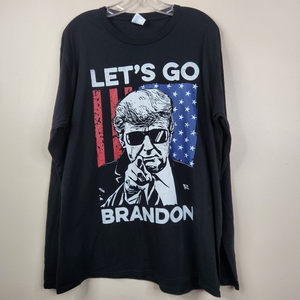 Port & Company Donald Trump Let's Go Brandon Long Sleeve Crew Neck Tee Large